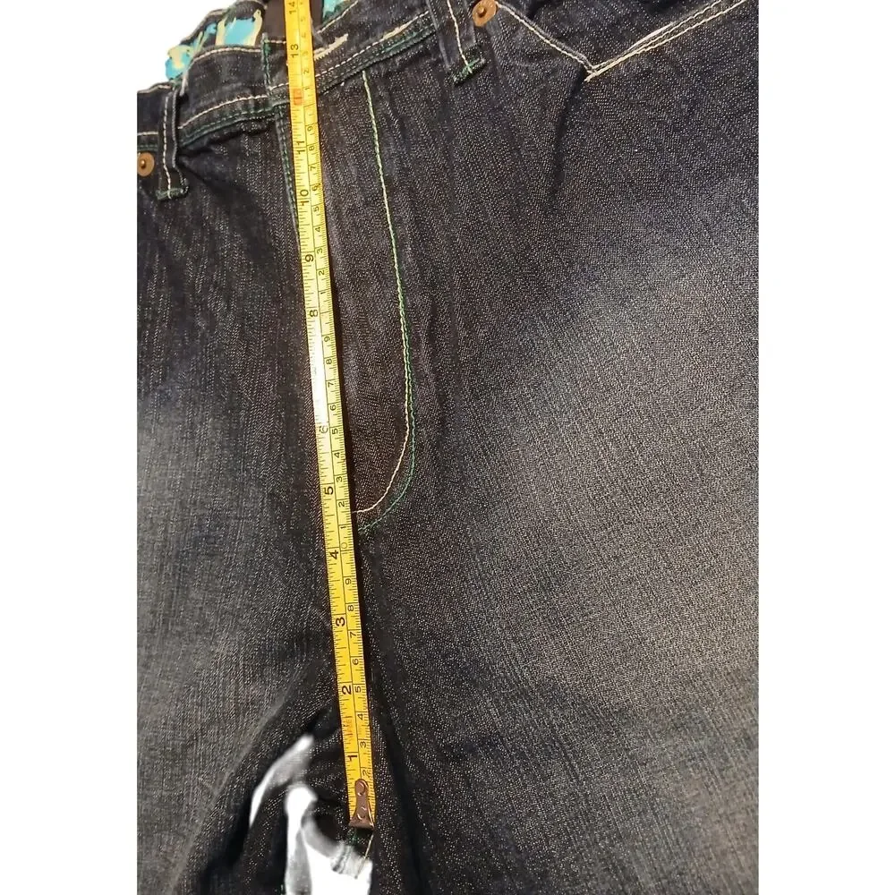 Brooklyn Xpress Men's Denim Shorts Size 36 Baggy Hip Hop Jeans-Missing Button‎